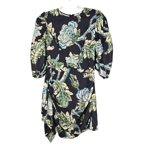 RHODE Dresses & Skirts - Rhode Pia Dress Womens 4 Multicolor Floral Puff Sleeve Ruched Sheath Mini Tulip